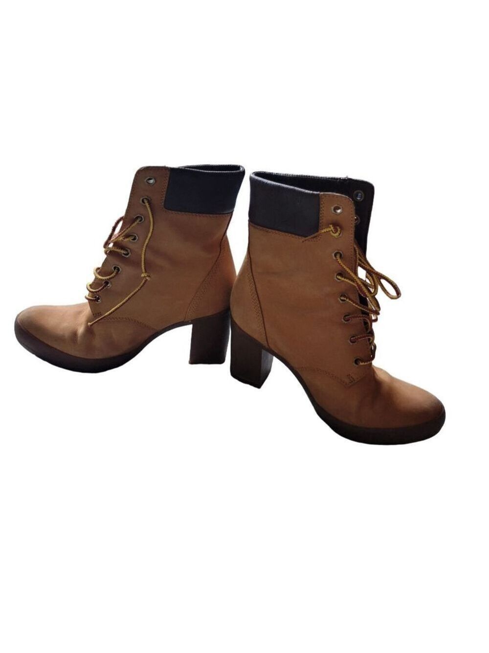 Timberland Brown Leather Heeled Boots Size 7